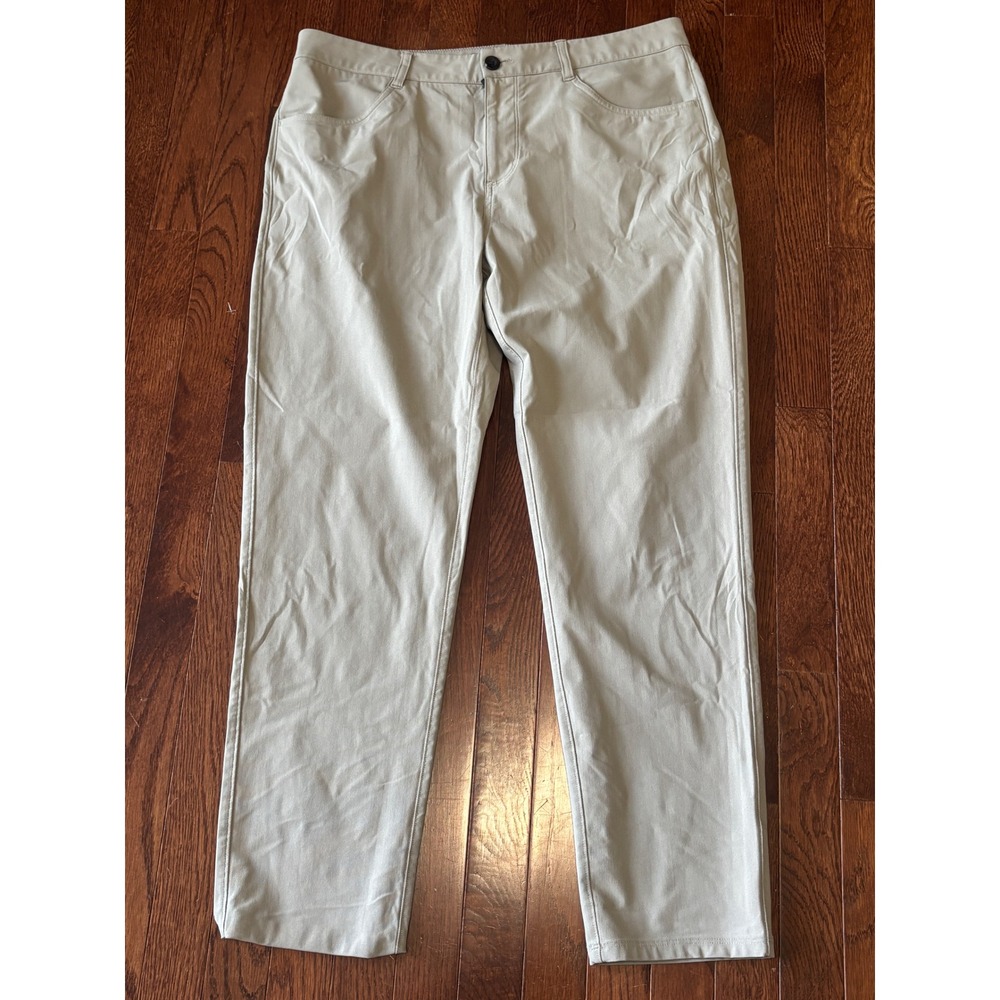 Vuori Meta Pants Mens 34 gray Technical 5-Pocket Trousers V430-S Short Inseam